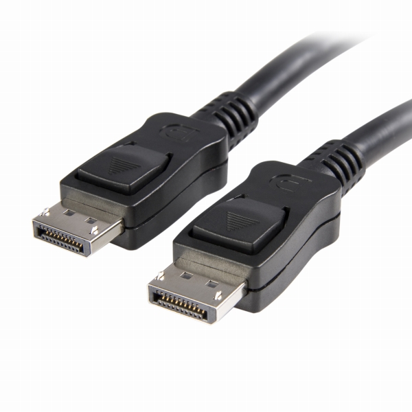 5mラッチ付きDisplayPort1.2ケーブルディスプレイポート/DPモニターケーブルオス/オスブラック4K対応