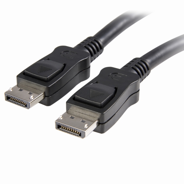 6.1m ラッチ付きDisplayPortケーブル　ディスプレイポート/ DPモニターケーブル　オス/オス　ブラック