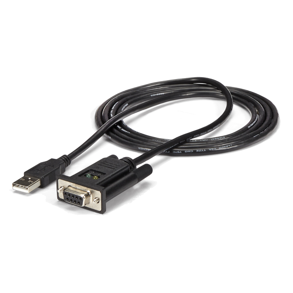 1ポートUSB-ヌルモデムRS232Cシリアル変換ケーブル(クロスケーブル)1xUSBAオスー1xDB-9(D-Sub9ピン)メスFTDIチップセット使用