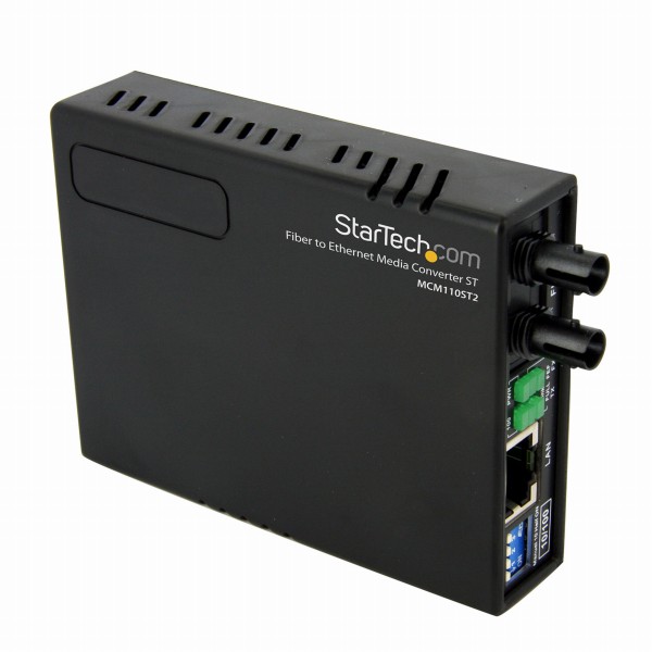 光メディアコンバータイーサネット/Ethernet(10Base-T/100Base-TX)-光ファイバ(100BASE-FX)マルチモードST2kmRJ-45(メス)-光ファイバデュプレックスST(メス)