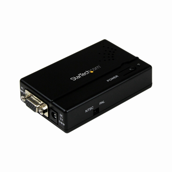 VGA-RCA/S-Video端子ダウンスキャンコンバーター/ビデオ映像スケーラー/変換器アダプタパソコンからテレビへNTSC/PAL選択可能