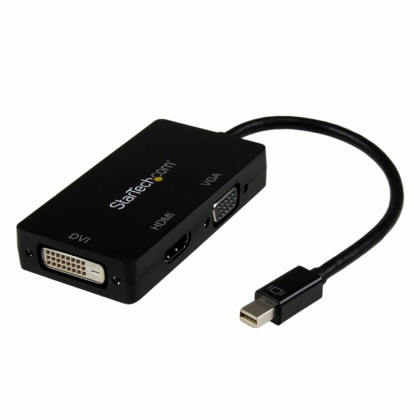 MiniDisplayPort接続トラベルA/Vアダプタ3イン1ミニディスプレイポートMiniDP-VGA/DVI/HDMI変換アダプタ1920x1200/1080pブラック