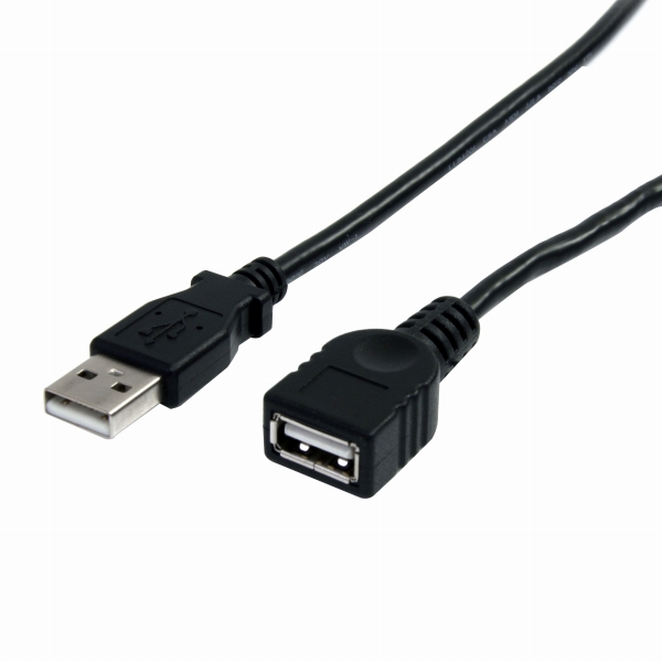 91cmブラックUSB2.0延長ケーブルUSBAオス-USBAメスHighSpeedUSB2.0480Mbps対応USB1.1との下位互換性