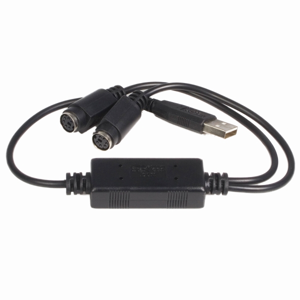 USB-PS/2変換アダプタケーブルPS/2用キーボードとPS/2用マウスをUSB接続USB1.1規格に準拠