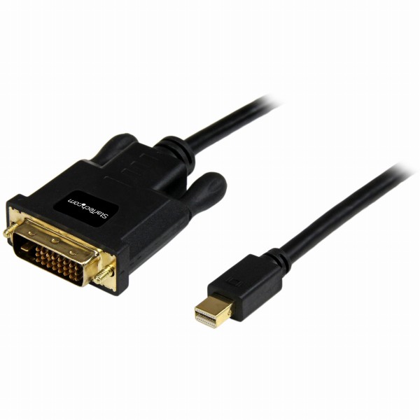 3mMiniDisplayPort-DVI変換アダプタケーブルMiniDP/ミニディスプレイポート(オス)-DVI-D(オス)1920x1200ブラック