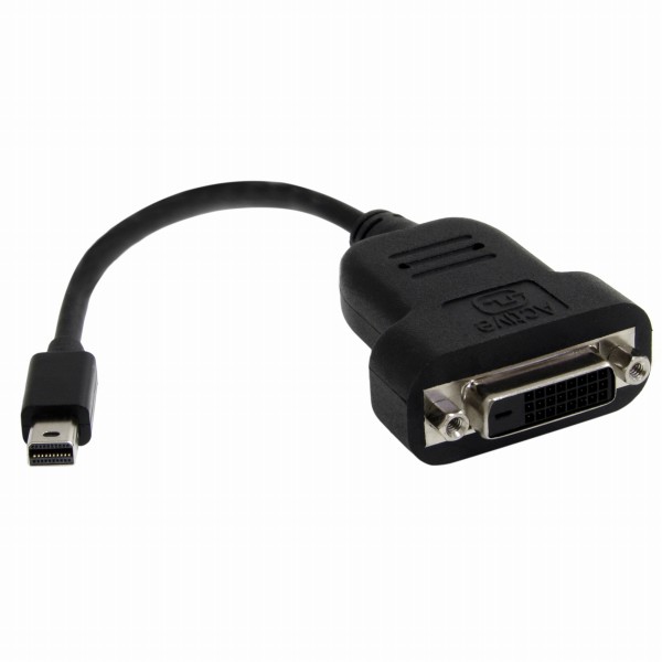 MiniDisplayPort-DVIアクティブ変換アダプタミニディスプレイポート/miniDPオス-DVI-D(25ピン)メスアクティブ変換ケーブル1920x1200ブラック