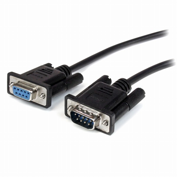 RS-232Cストレートケーブル1mブラックD-Sub9ピン(オス)-D-Sub9ピン(メス)