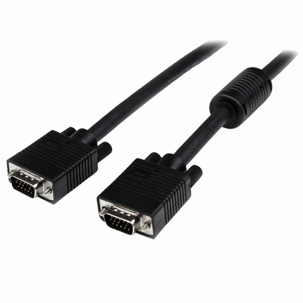 5m高解像度VGA(アナログRGB)同軸ディスプレイケーブル高密度D-Sub15ピン(ミニ)オス-高密度D-Sub15ピン(ミニ)オス1920x1200ブラック