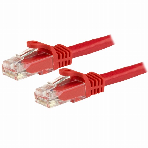 カテゴリ6LANケーブル5mレッドツメ折れ防止RJ45コネクタCat6UTPギガビットイーサネットケーブル