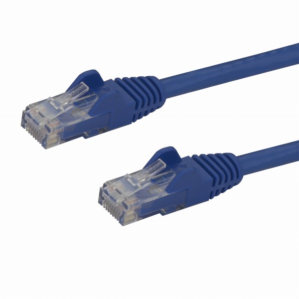3mカテゴリー6LANケーブルブルーRJ45モールディングコネクタ(ツメ折れ防止カバー付き)ギガビットイーサネット対応Cat6UTPケーブル
