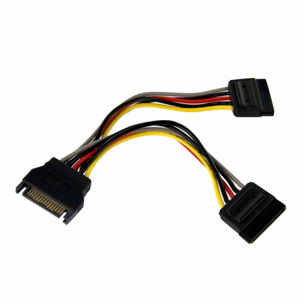 15cmSATA電源ケーブルシリアルATAY字分岐/スプリッターケーブル1xSATA電源プラグ-2xSATA電源レセプタクル