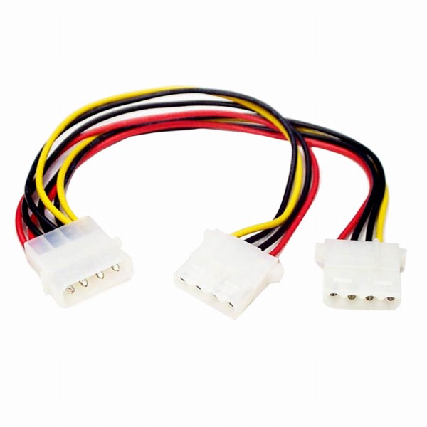 IDE電源2分岐ケーブルペリフェラル電源(オス)-2xペリフェラル電源(メス)23cm