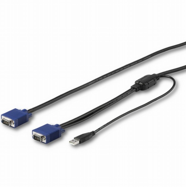 パソコン自動切替器専用KVMケーブル3mStarTech.comラックマウント対応KVMコンソールドロワー用VGA/USB接続CPU切替器ケーブル
