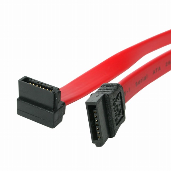 SATAケーブル45cmレッド片側下向きL型タイプL型SATA-SATASATA3.06Gbps