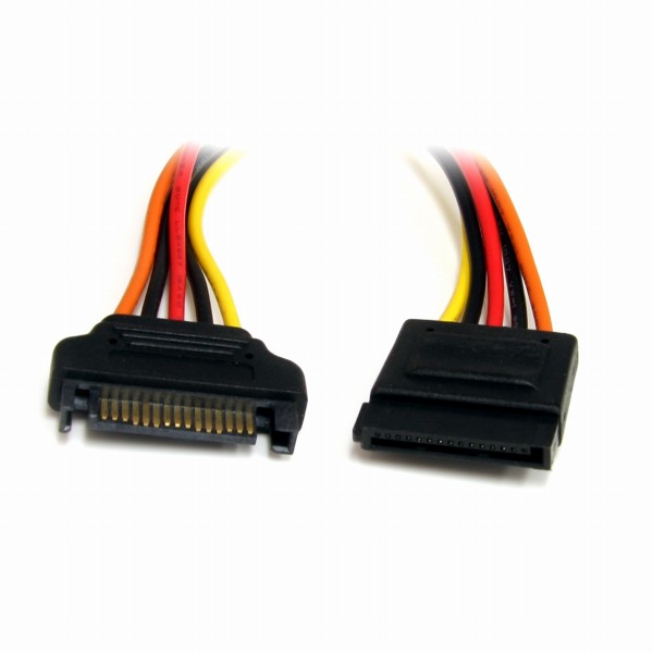 30cm15ピンSATA電源延長ケーブルオス/メス