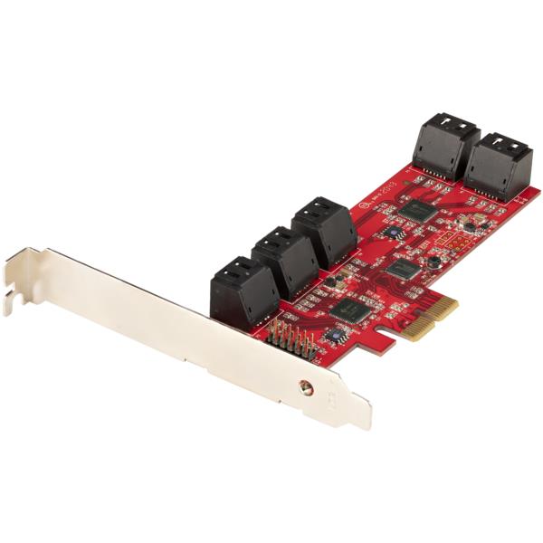 SATA10ポート増設PCIExpressインターフェースカード/6Gbps/ロープロファイル&フルサイズPCI対応/SATAスタックコネクタ/RAIDなしASM1062チップ搭載