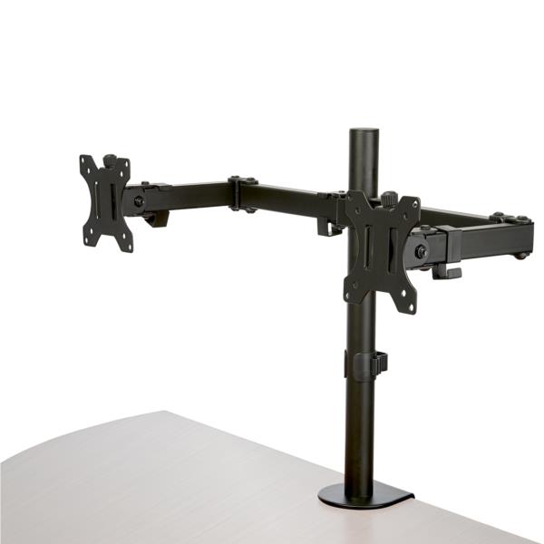 液晶モニターアーム横型2面対応多関節アームスチール製VESA規格32インチモニタ対応