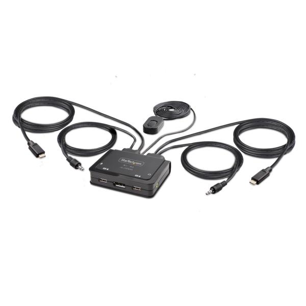KVMスイッチ/2ポート/シングルモニター/4K60HzDisplayPort/USB-C接続(DPAltモード)
