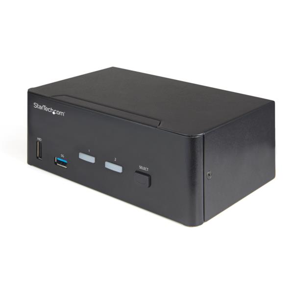 2ポートHDMIモニター2台対応KVMスイッチ/HDMI2.0対応PC切替器/2ポートUSB3.0ハブ、4ポートUSBHID、オーディオポート搭載/ホットキー&押しボタン切替