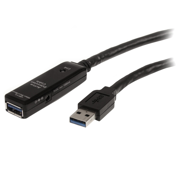 USB3.0アクティブリピーターケーブル5mType-A(オス)-Type-A(メス)