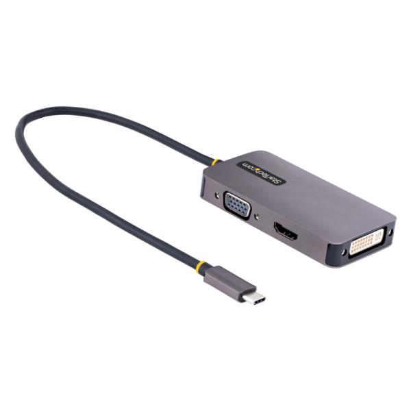 ディスプレイアダプター/USBType-C接続/シングルモニター/4K60HzHDMI/DVI/VGA/Thunderbolt3&4/各種OS対応/3-in-1USBType-Cマルチポートビデオ変換アダプター