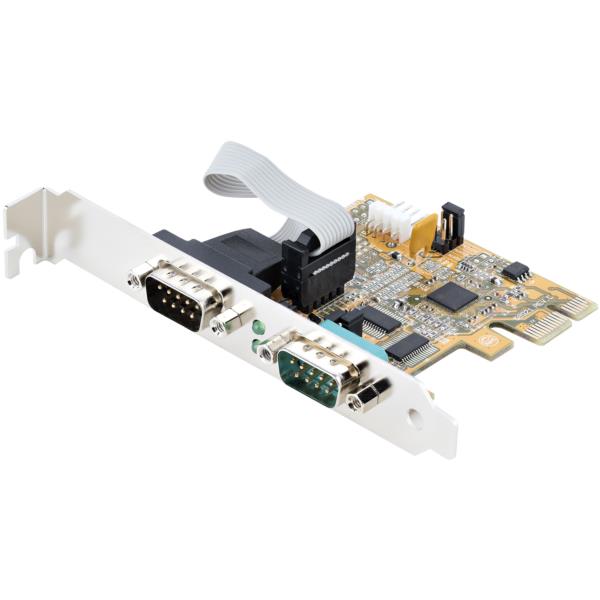RS232Cシリアルアダプターカード/PCIExpress/2ポート/16C1050UART/標準&ロープロファイルブラケット/COM番号保持機能/Windows&Linux