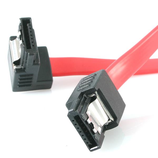 SATAケーブル45cmラッチ付きコネクタ片側下向きL型タイプSATA(7ピン)メス-SATA(7ピン)メス