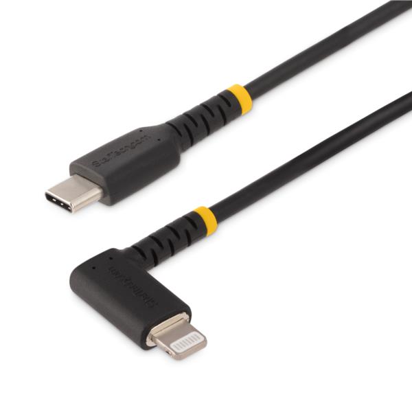 USB-C-Lightningケーブル/1m/USB2.0/L型右向き/高耐久性/アラミド繊維使用/AppleMFi認証/iPhone用充電同期ケーブル/タイプC-ライトニング変換ケーブル