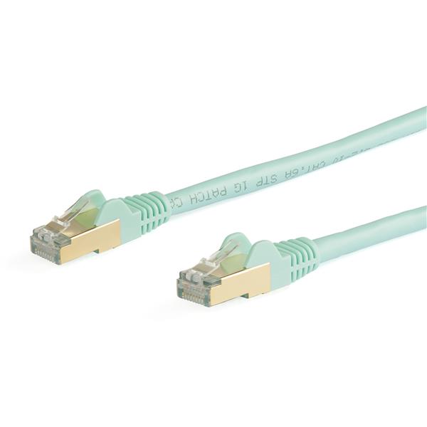カテゴリー6aLANケーブル10mアクアツメ折れ防止RJ45コネクタCAT6aイーサネットケーブル