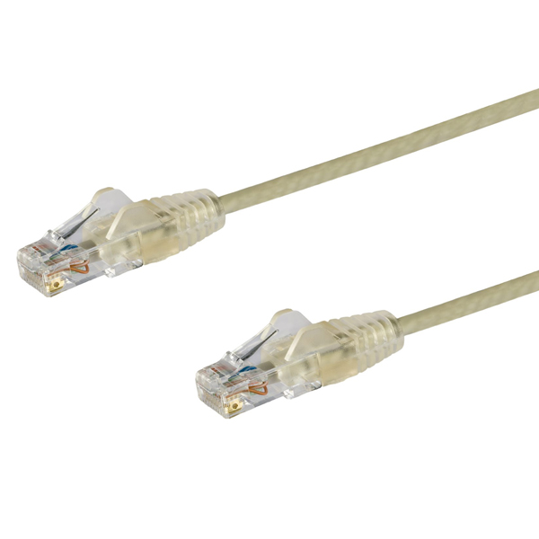 カテゴリ6LANケーブル1.5mCat6極細ギガビットイーサネットケーブルグレーツメ折れ防止RJ45コネクタ28AWG