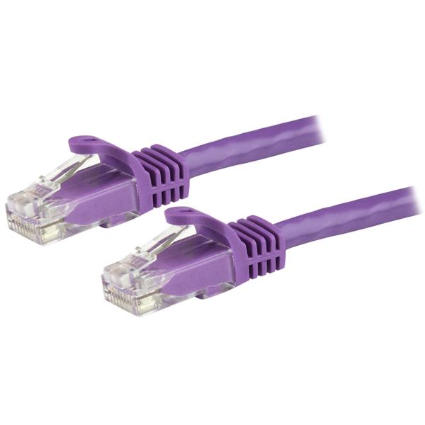 カテゴリー6LANケーブル7.5mツメ折れ防止RJ45コネクタパープルCAT6ギガビットイーサネットケーブル24AWG