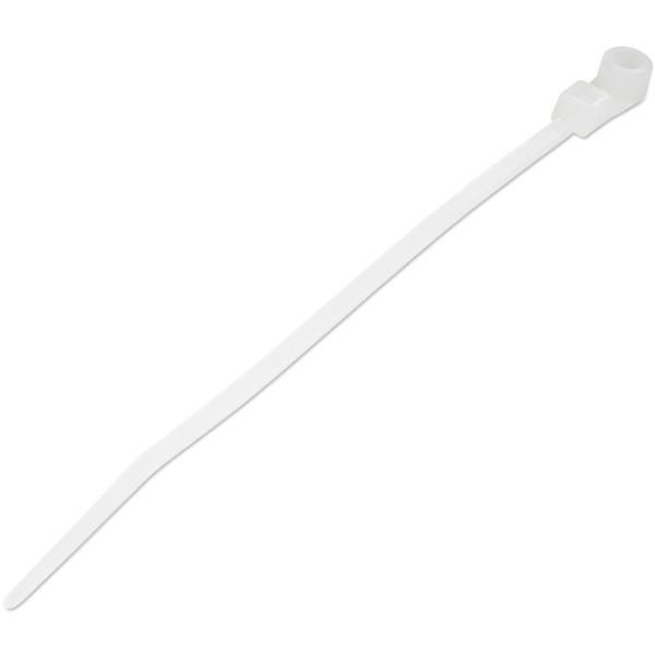 ネジ止め穴付きケーブルタイ/固定穴付き結束バンド/100本入りパック/長さ11cm/幅2mm/ケーブル束の直径24mm/引張強度8kg/ナイロン66/UL規格認定品