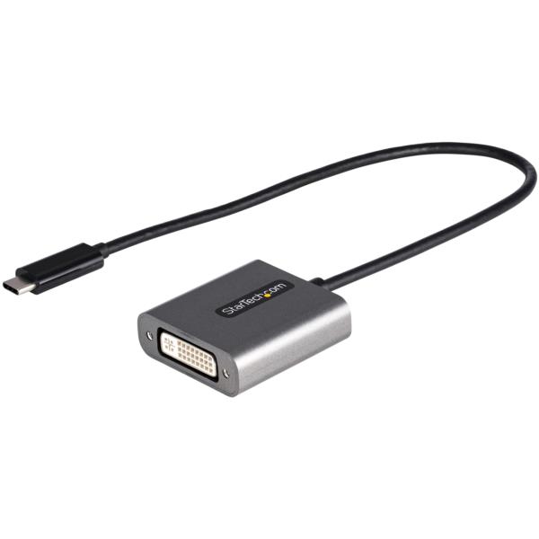 USB-C-DVIディスプレイ変換アダプタ/HDMIクロックレート対応DVIモニターで4K30Hz/1920x12001080p/30cmアダプタ一体型ケーブル/Thunderbolt3互換
