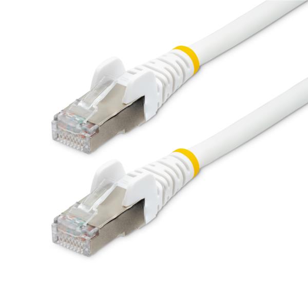 カテゴリー6ALANケーブル/3m/ホワイト/LSZH(低煙ゼロハロゲン)/10GbE500MHz/100WPoE++/S/FTP/ETL認証済/ツメ折れ防止機構付
