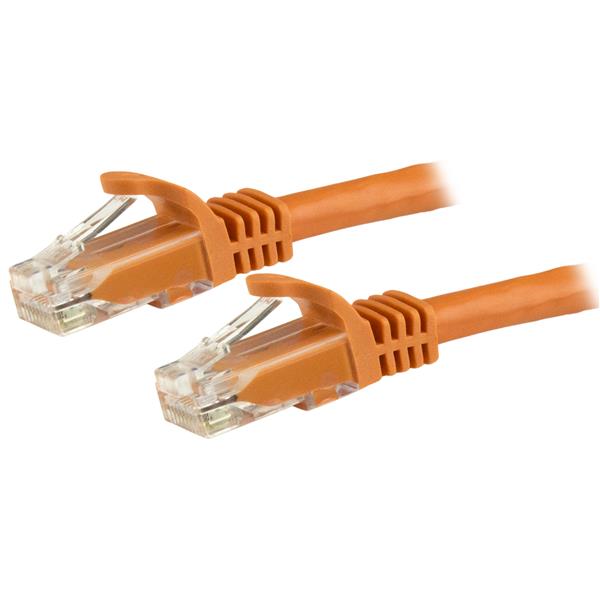 カテゴリー6LANケーブル7.5mツメ折れ防止RJ45コネクタオレンジCAT6ギガビットイーサネットケーブル24AWG