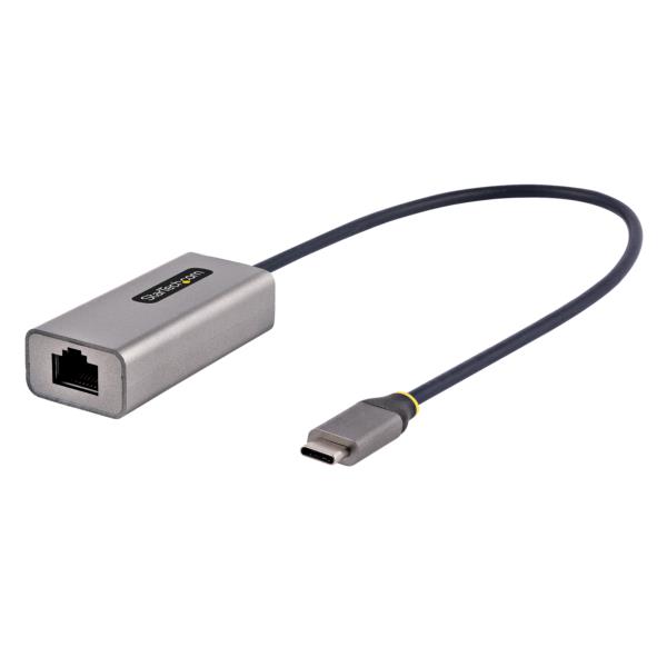 USB有線LANアダプター/USB-C接続/USB3.2Gen1/10/100/1000Mbps/30cm一体型ケーブル/各種OS/ドライバーインストール不要/グレー&ブラック/ギガビットイーサネット