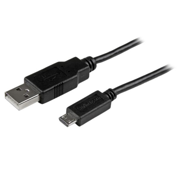 マイクロUSB充電ケーブル50cm/USB-A(4ピンオス)-USBMicro-B(5ピンオス)/ケースを外さずに充電できるスリムケーブル/ライフタイム保証