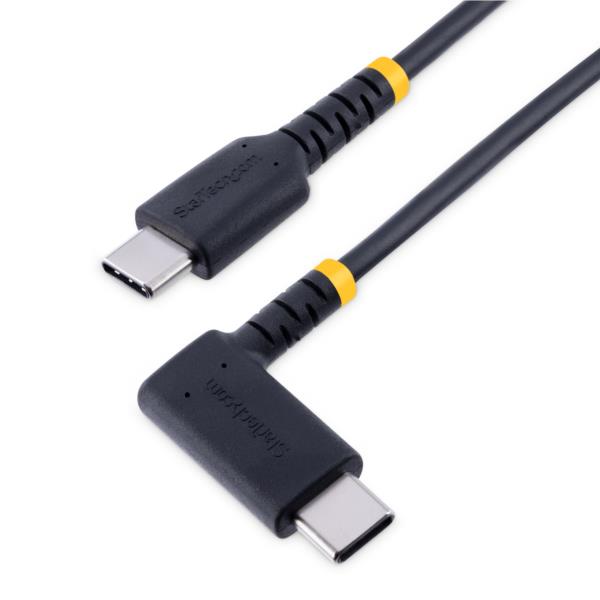 USBケーブル/USB-C-USB-C/2m/USB2.0/L型右向き/USBPD対応/急速充電&データ転送/高耐久アラミド繊維補強/Type-C充電&同期コード/タイプCL字コネクター