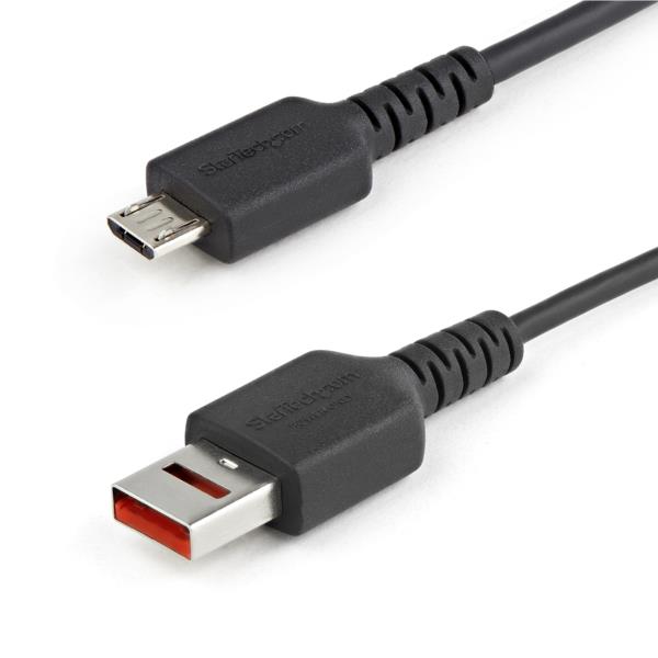 USB充電特化ケーブル/1m/USB-A[オス]-USBマイクロB[オス]/USBデータ通信機能カット対応データブロッカーケーブル/給電のみ対応USB-A-Micro-B変換ケーブル