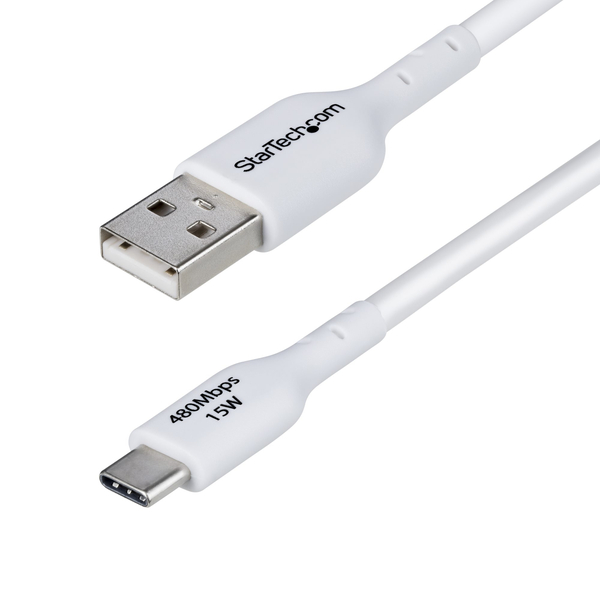 USBケーブル/USB 2.0 Type-A - Type-C/3m/3A 15W/ホワイト/データ転送 充電コード
