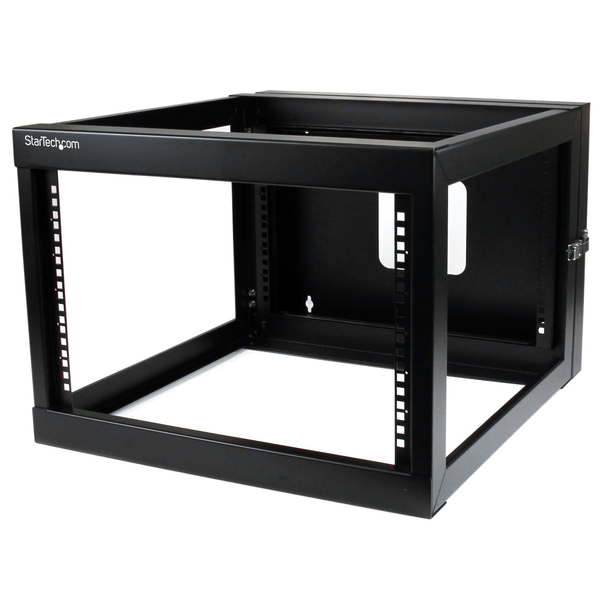 サーバーラック/オープンフレーム/壁掛け型/19インチ/6U/4ポスト/奥行50.2cm/耐荷重49kg/ヒンジ機構