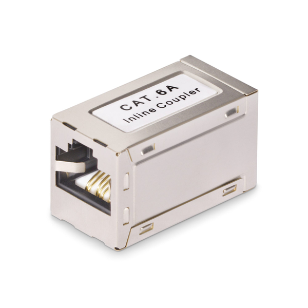 LANケーブル延長コネクター/CAT6A対応/シールド付き/メス-メス/T568端子/RJ45中継用インラインカプラー
