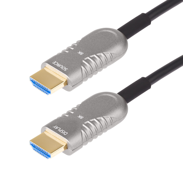 HDMI 2.1ケーブル/光ファイバー/30m/8K60Hz/難燃性材/オス-オス/ブラック/モニターケーブル