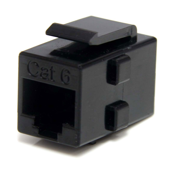 LANケーブル延長コネクター/CAT6A対応/RJ45 中継用カプラー/メス-メス/ブラック/ギガビット対応