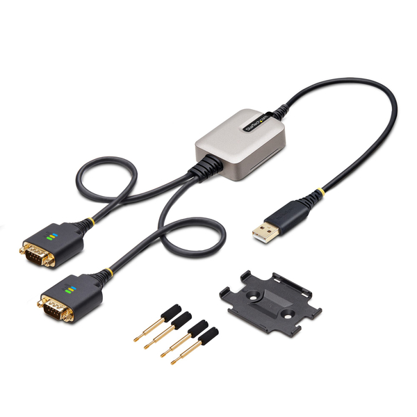 USB - RS232Cシリアル変換ケーブル/ストレート/USB 2.0/61cm/2ポート/ESD/シリアルコンバータ