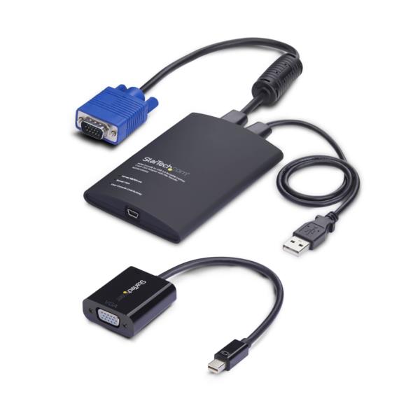 KVMコンソールアダプター ノートPC用/USB VGA Mini DisplayPort対応/サーバー保守 管理用