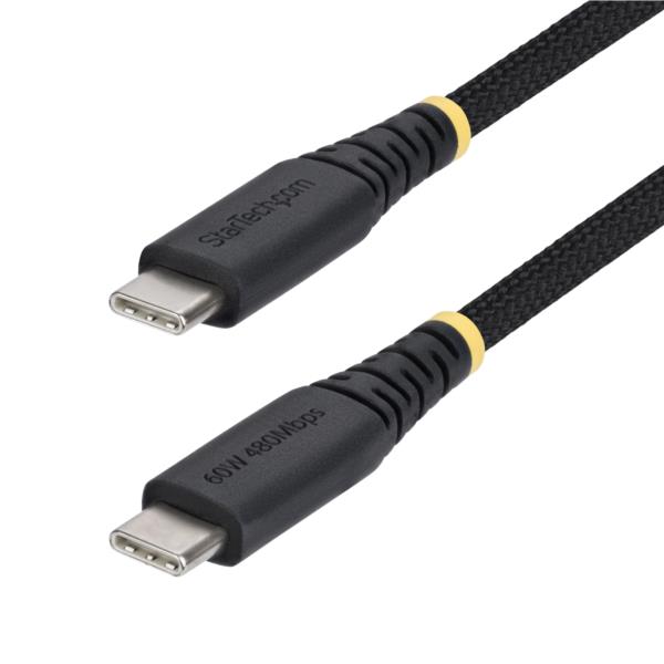 USB-Cケーブル/2m/USB 2.0/Type-C to Type-C/60W 3A/ブラック/高速充電 データ転送