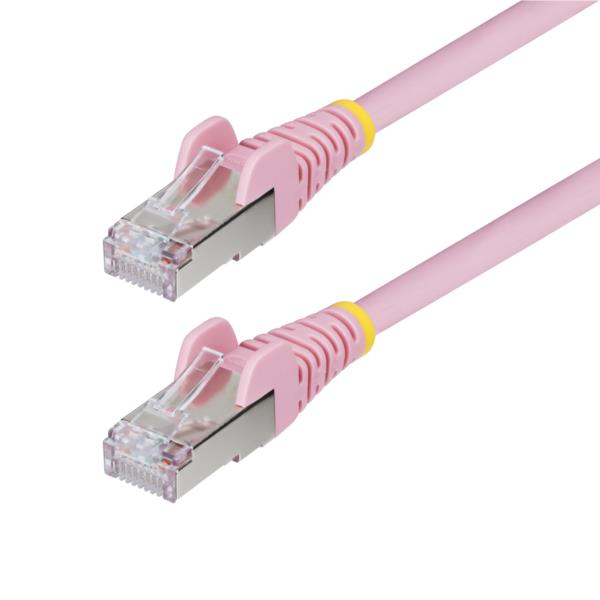 CAT6A LANケーブル/3m/ピンク/10GbE 500MHz/PoE++ 100W/S/FTP/LSZH