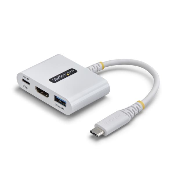 USB-Cハブ/4K60Hz HDMI 1画面出力/140W PD/1x USB-A/ホワイト/マルチポートアダプター