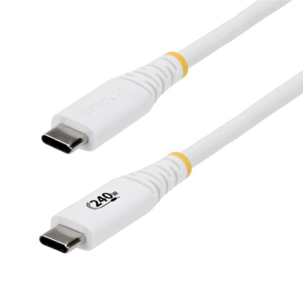 USB-Cケーブル/2m/USB 2.0/Type-C/240W 5A/USB-IF/ホワイト/高速充電 データ転送